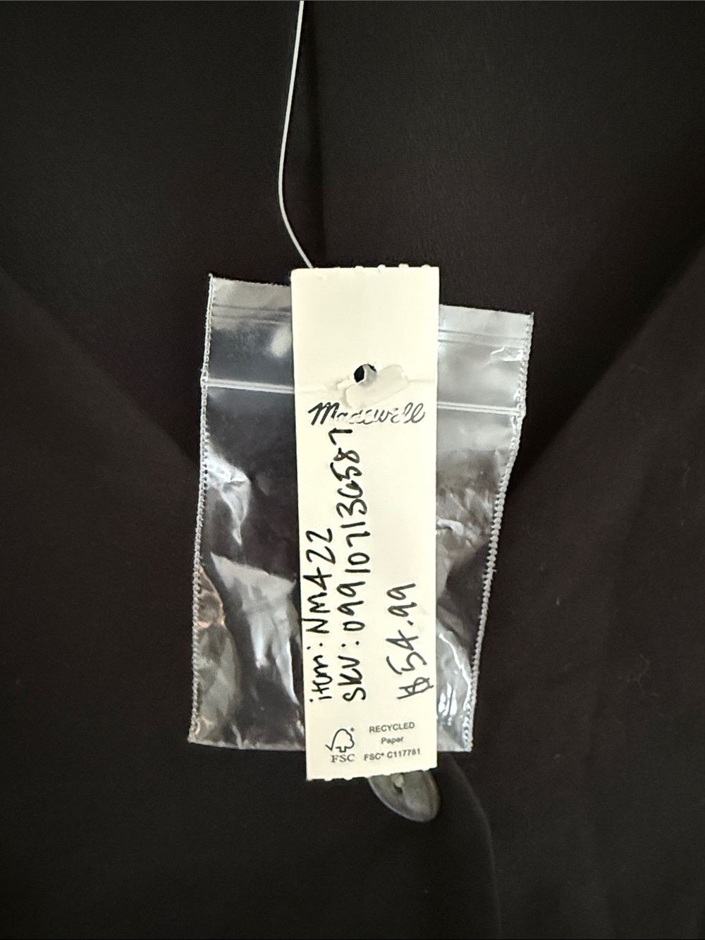 NWT Madewell Katrina Crop Button
Vest Top In True Black Softdrape Size 4 - Picture 6 of 7